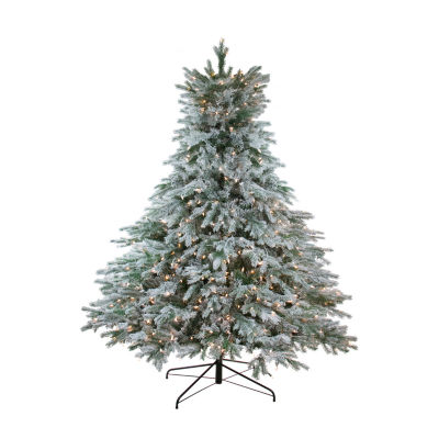 Northlight Full Jasper Balsam Artificial Clear Lights 7 1/2 Foot Flocked Fir Christmas Tree