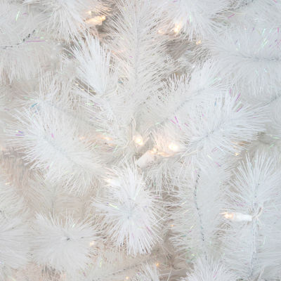 Northlight White Alaskan Artificial Warm White Led Lights / Foot Pre-Lit Pine Christmas Tree