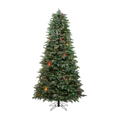 Northlight Medium Frosted Dunton Spruce Artificial Multi-Color Lights 6 1/2 Foot Pre-Lit Christmas Tree
