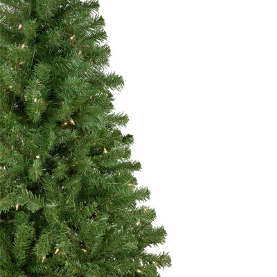 Northlight 4-Piece Artificial Wolcott Spruce  Wreath And Garland Set Clear Lights 6 1/2 Foot Pre-Lit Christmas Tree