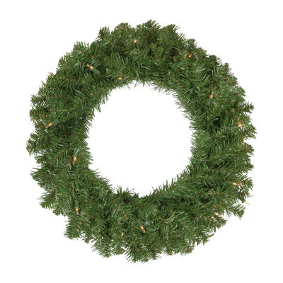 Northlight 4-Piece Artificial Wolcott Spruce  Wreath And Garland Set Clear Lights 6 1/2 Foot Pre-Lit Christmas Tree