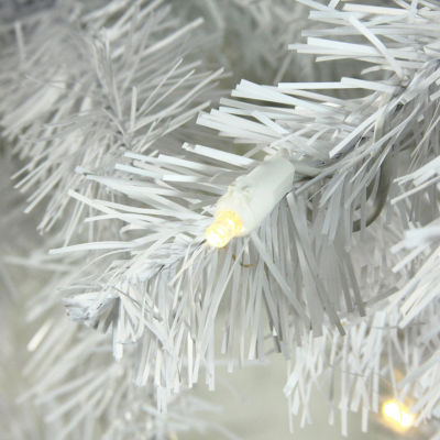 Northlight White Pencil Artificial Warm White Led Lights 7 1/2 Foot Pre-Lit Pine Christmas Tree