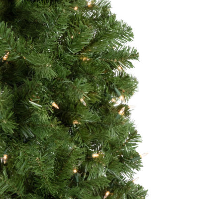 Northlight Hazelton Spruce Pencil Artificial  Clear Lights 7 1/2 Foot Pre-Lit Christmas Tree