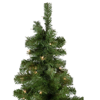 Northlight Hazelton Spruce Pencil Artificial  Clear Lights 7 1/2 Foot Pre-Lit Christmas Tree