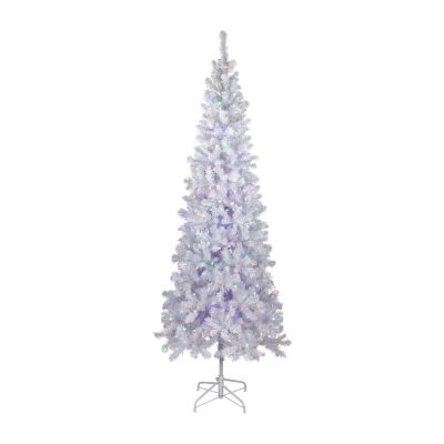Northlight White Winston Artificial Multi Led Lights 7 1/2 Foot Pre-Lit Pine Christmas Tree