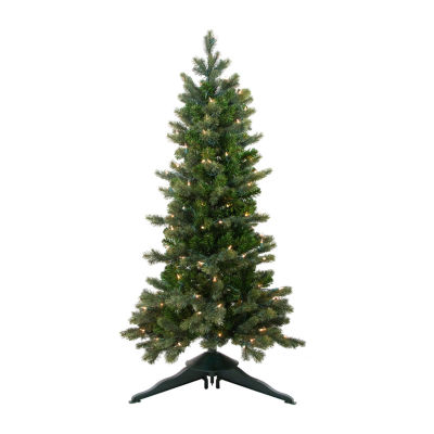 Northlight Slim Savannah Spruce Slim Artificial Clear Lights 4 Foot Pre-Lit Christmas Tree
