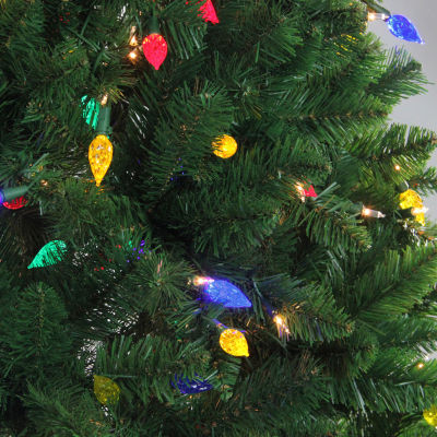 Northlight Medium Huron Artificial Multicolor Lights 6 1/2 Foot Pre-Lit Pine Christmas Tree