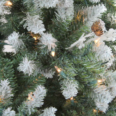 Northlight Medium Frosted Sierra Artificial Clear Lights 6 1/2 Foot Pre-Lit Fir Christmas Tree