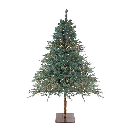 Northlight Medium Fairbanks Alartificial Clear Lights 7 1/2 Foot Pre-Lit Pine Christmas Tree, One Size, Green