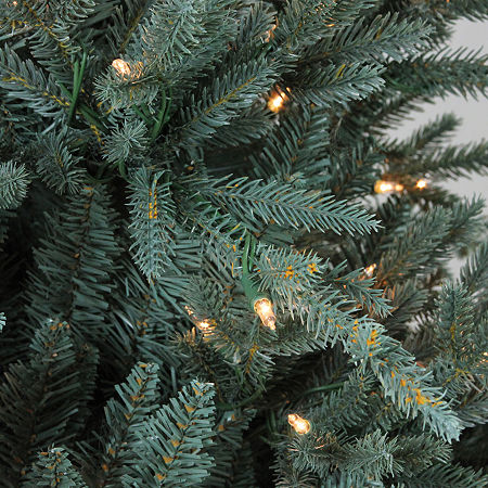 Northlight Medium Fairbanks Alartificial Clear Lights 7 1/2 Foot Pre-Lit Pine Christmas Tree, One Size, Green