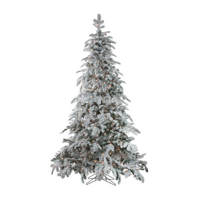 Northlight Full Whistler Noble Artificial Clear Lights 1/2 Foot Flocked Fir Christmas Tree