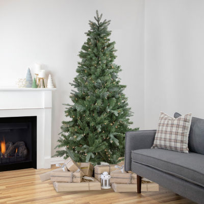 Northlight Granville Fraser Slim Artificial  Clear Lights 7 1/2 Foot Pre-Lit Fir Christmas Tree