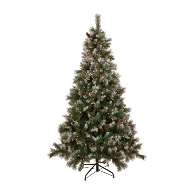 Northlight Snow Valley Artificial  Clear Lights 6 1/2 Foot Pre-Lit Pine Christmas Tree