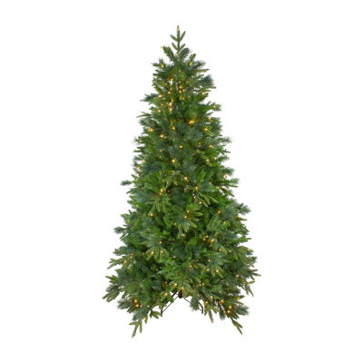 Northlight Rosemary Emerald Angel Artificial Warm White Led Lights 6 1/2 Foot Pre-Lit Pine Christmas Tree