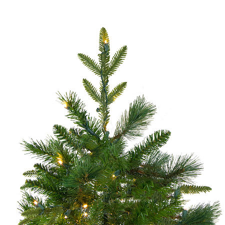 Northlight Rosemary Emerald Angel Artificial Warm White Led Lights 6 1/2 Foot Pre-Lit Pine Christmas Tree, One Size, Green