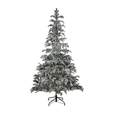 Northlight Full Whistler Noble Artificial Clear Lights 6 1/2 Foot Flocked Fir Christmas Tree