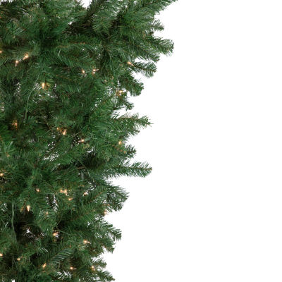 Northlight Green Upside Down Spruce Artificial  Clear Lights 7 1/2 Foot Pre-Lit Christmas Tree