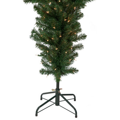 Northlight Green Upside Down Spruce Artificial  Clear Lights 7 1/2 Foot Pre-Lit Christmas Tree