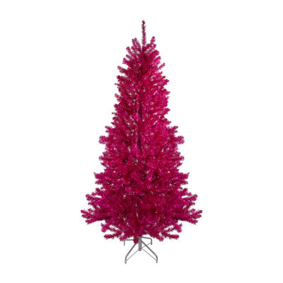 Northlight Metallic Pink Tinsel Artificial Unlit 9 Foot Christmas Tree