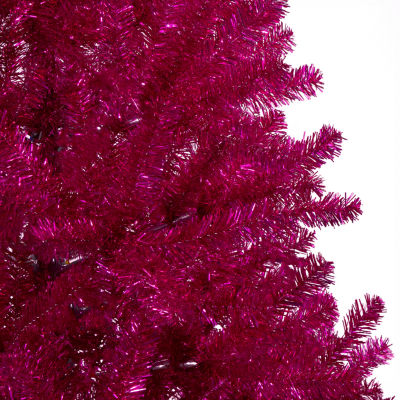 Northlight Metallic Pink Tinsel Artificial Unlit 9 Foot Christmas Tree