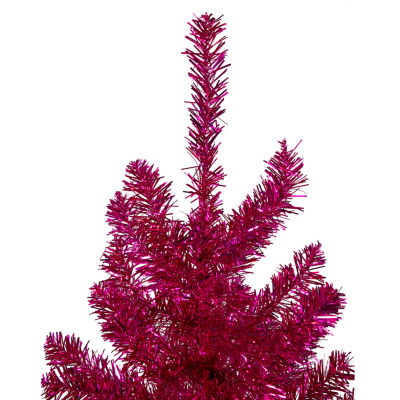 Northlight Metallic Pink Tinsel Artificial Unlit 9 Foot Christmas Tree