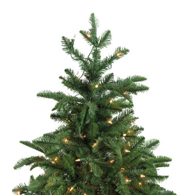 Northlight Potted Sierra Norway Spruce Slim Artificial Clear Lights 4 1/2 Foot Pre-Lit Christmas Tree