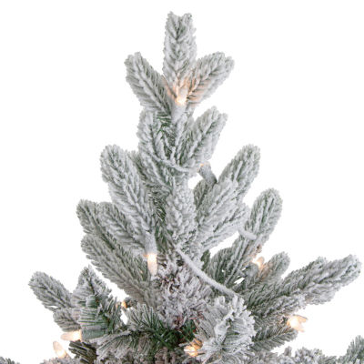 Northlight Saratoga Spruce Artificial In Pot Clear Lights 4 Foot Pre-Lit Christmas Tree