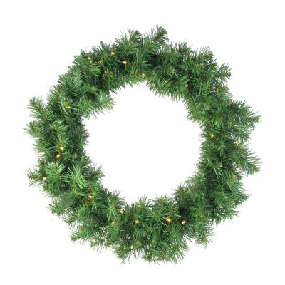 Northlight 5-Piece Artificial Winter Spruce Wreath And Garland Set Clear Lights 4 Foot Timer Christmas Tree