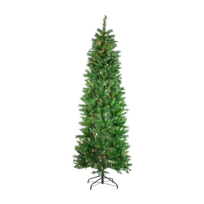 Northlight Stillwater Spruce Pencil Artificial Clear Lights 7 1/2 Foot Pre-Lit Christmas Tree