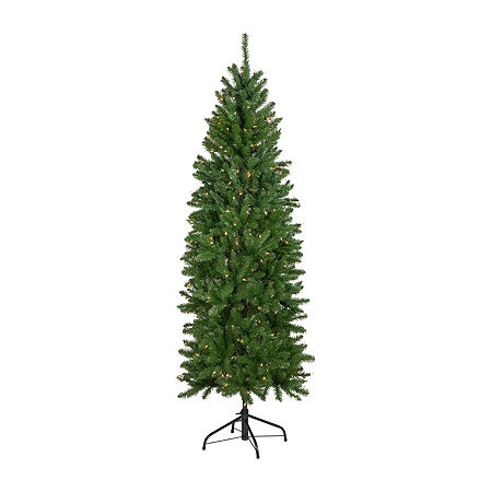 Northlight Pencil White River Artificial Clear Lights 7 1/2 Foot Pre-Lit Fir Christmas Tree, One Size, Green