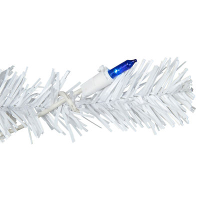 Northlight Woodbury White Pencil Artificial  Blue Lights 6 1/2 Foot Pre-Lit Pine Christmas Tree