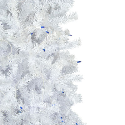 Northlight Woodbury White Pencil Artificial  Blue Lights 6 1/2 Foot Pre-Lit Pine Christmas Tree