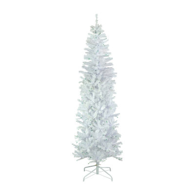 Northlight 4' Pre lit White Iridescent Pine Artificial Christmas Tree -  Green Lights