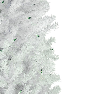 Northlight Woodbury White Pencil Artificial  Green Lights 6 1/2 Foot Pre-Lit Pine Christmas Tree