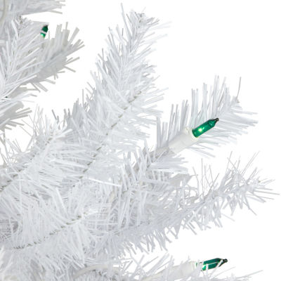 Northlight Slim Geneva White Spruce Artificial  Green Lights 6 1/2 Foot Pre-Lit Christmas Tree