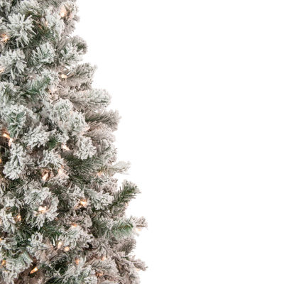 Northlight Madison Artificial  Clear Lights 4 1/2 Foot Flocked Pine Christmas Tree