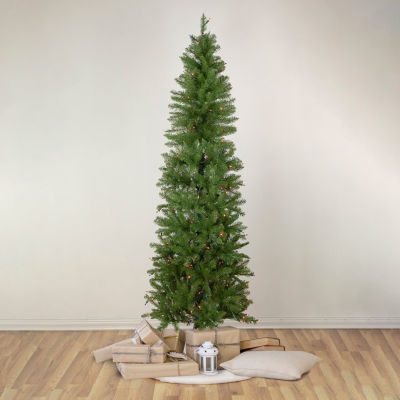 Northlight Silver Lake Pencil Artificial  Multi Lights 6 1/2 Foot Pre-Lit Fir Christmas Tree