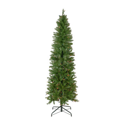 Northlight 4' Pre-Lit Slim Black Artificial Tinsel Christmas Tree - Clear  Lights