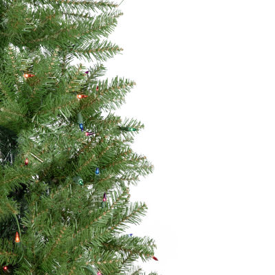 Northlight Silver Lake Pencil Artificial  Multi Lights 6 1/2 Foot Pre-Lit Fir Christmas Tree