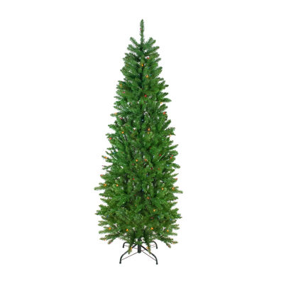 Northlight Pencil River Artificial Multicolor Lights 6 1/2 Foot Pre-Lit Fir Christmas Tree