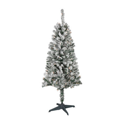 Northlight Artificial  Clear Lights 4 Foot Flocked Pine Christmas Tree