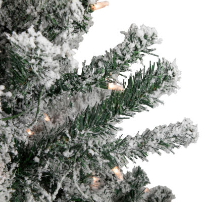 Northlight Artificial  Clear Lights 4 Foot Flocked Pine Christmas Tree