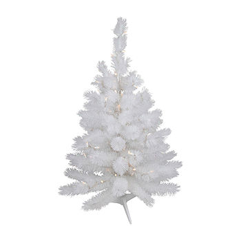 White Iridescent Artificial Green Lights 4 Foot Pre-Lit Pine Christmas Tree,  Color: White - JCPenney