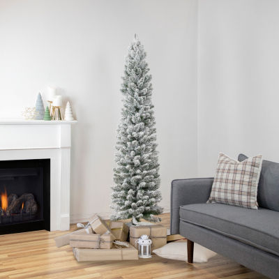 Northlight North River Pencil Artificial  Unlit 6 Foot Flocked Pine Christmas Tree