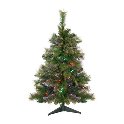 Northlight Kingston Cashmere Full Artificial Multi Led Lights 3 Foot Pre-Lit Pine Christmas Tree