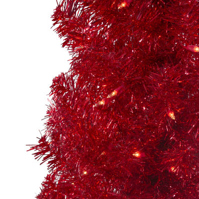 Northlight Slim Red Artificial Clear Lights 4 Foot Pre-Lit Christmas Tree