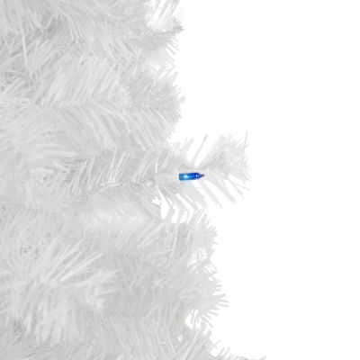Northlight Slim White Artificial Blue Lights 4 Foot Pre-Lit Pine Christmas Tree