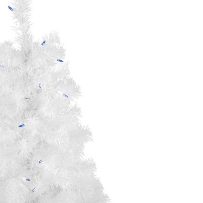 Northlight Slim White Artificial Blue Lights 4 Foot Pre-Lit Pine Christmas Tree