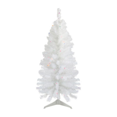 Northlight White Slim Artificial Lights 4 Foot Pre-Lit Pine Christmas Tree