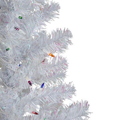 Northlight White Iridescent Artificial Multi Lights 3 Foot Pre-Lit Pine Christmas Tree